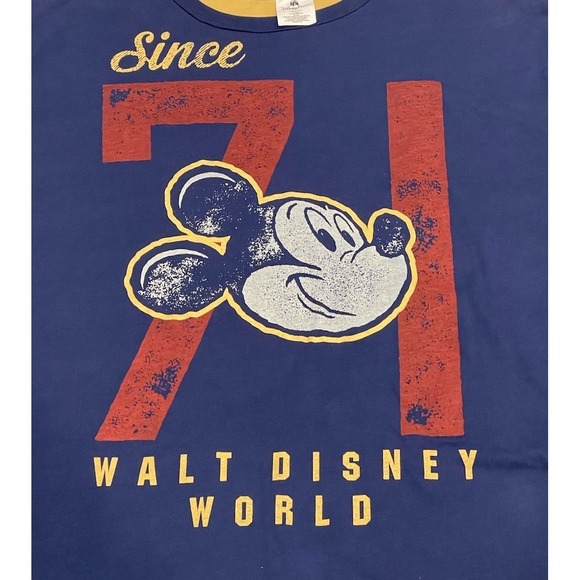 Vintage Mickey Mouse Double Sided Shirt 1971 Yellow & Blue Disney World Size XXL - Picture 5 of 11
